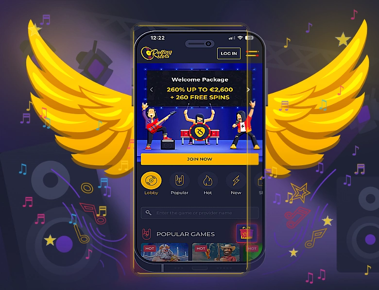 PWA-Installation von Rolling Slots auf iPhone-Startbildschirm und Android-Homescreen