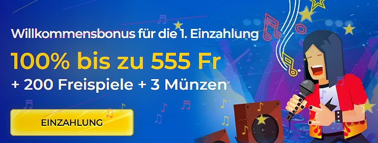 Kassenbereich von Rolling Slots Casino mit Reiter Auszahlung, Auswahl der Zahlungsmethode und Betragsfeld in CHF